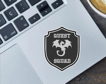 Quest Squad Dragon Glossy Vinyl Sticker - Fourth Wing Iron Flame