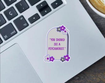 Funny Chronic Illness Gravestone Sticker: Humor Vinyl Decal