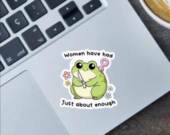 Funny Frog Glossy Vinyl Sticker: Women's Rights, Smash Patriarchy