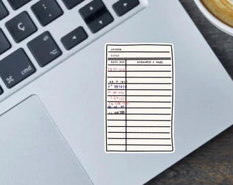Library Card Sticker: Vinyl Decal for Book Lovers