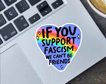 Antifaschismus Herz Sticker: Glänzender Laptop Aufkleber