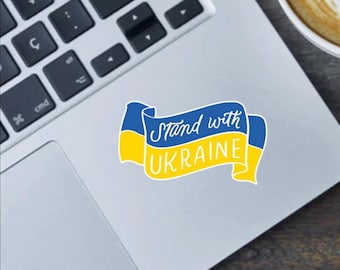 Stand with Ukraine Sticker – Political Magnet, Peace for Ukraine (2.5")