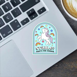 Stabil? Lustiger Aufkleber, Autoaufkleber oder Magnet für Pferde - 6,5 cm wasserdichtes Geschenk für psychische Gesundheit, Serotonin