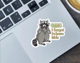 Childless by Choice Raccoon Sticker: Women's Rights Vinyl Decal