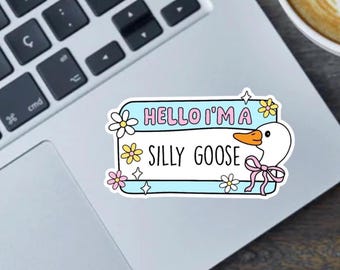 Silly Goose Sticker: Funny Laptop Decal, Water Bottle Sticker