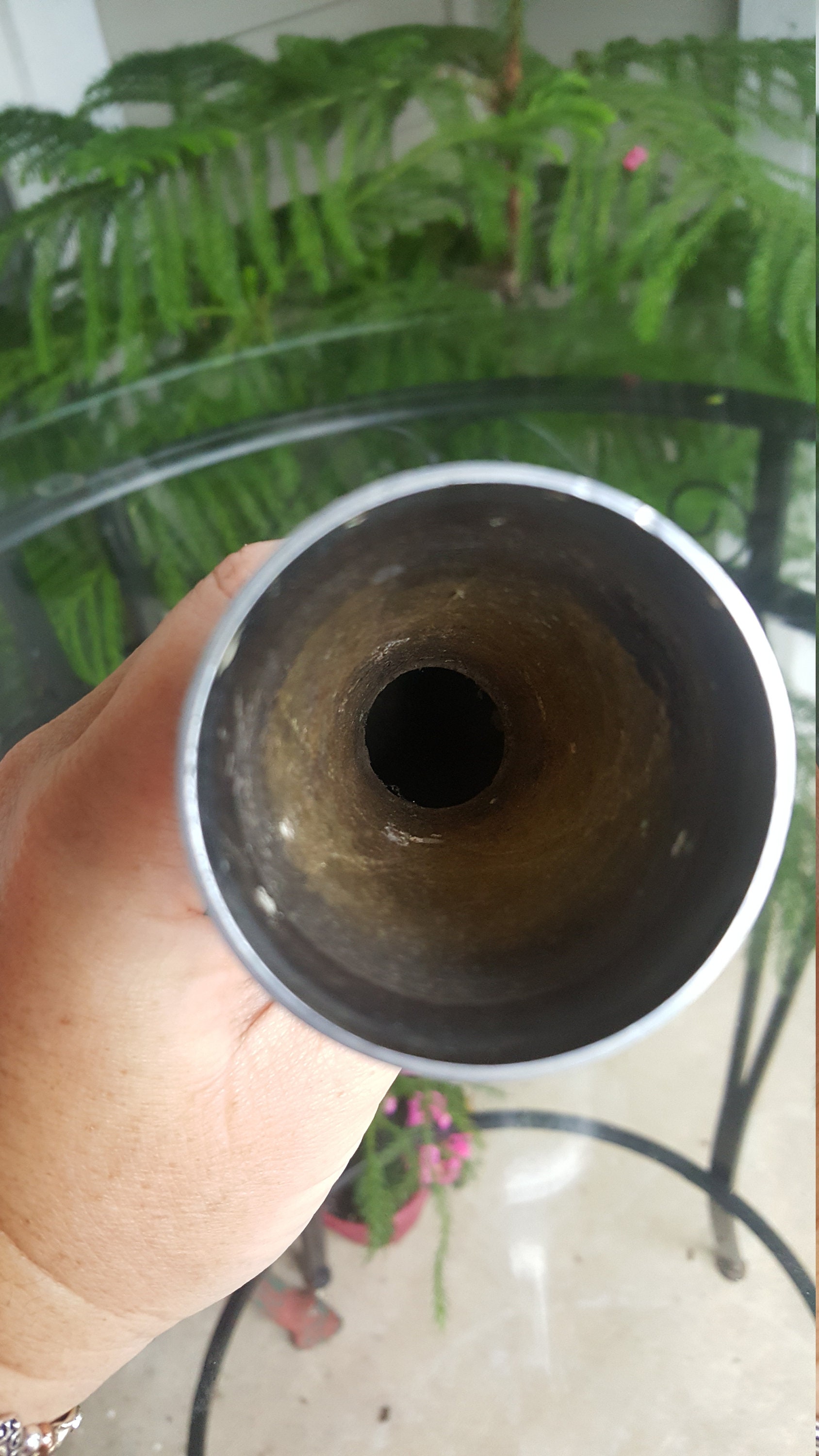 Solid Brass Small Mouth Vase with Accent RIngs/Made in Etsy