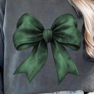Dark Green Coquette Bow PNG, Ribbon Bow Watercolor png, pastel Olive Green coquette bow, Green bow, Retro Girly Png, Sublimation Download
