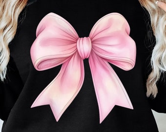 Pink Coquette Bow PNG, Ribbon Bow Watercolor png, pastel pink coquette bow, light pink bow, Retro Girly Png, Sublimation Digital Download