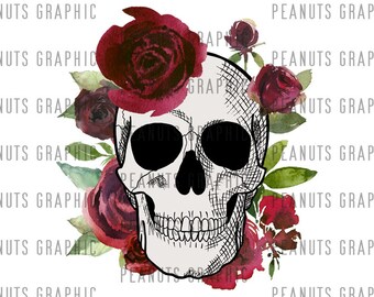 Red Roses Skull   Mobile Phone Stand *cell* instant Digital Design Sublimation  Template