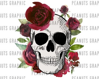 Red Roses Skull Mobile Phone Stand *cell* instant Digital Design Sublimation Template