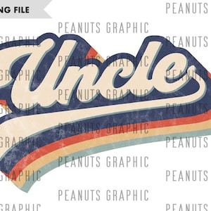 Retro Uncle PNG Sublimation Design, Vintage, Distressed, Digital