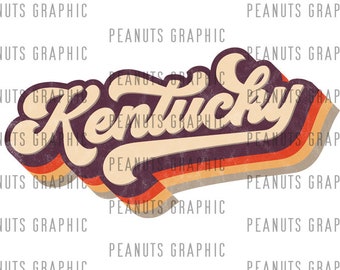 Retro Kentucky PNG Sublimation Design, KY, U.S. state, vintage, Distressed, Digital Download, Clipart, templates, Print