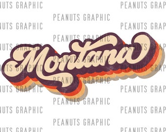 Retro Montana PNG Sublimationsdesign, MT, US Bundesstaat, Vintage, Distressed, digitaler Download, Clipart, Vorlagen, Druck