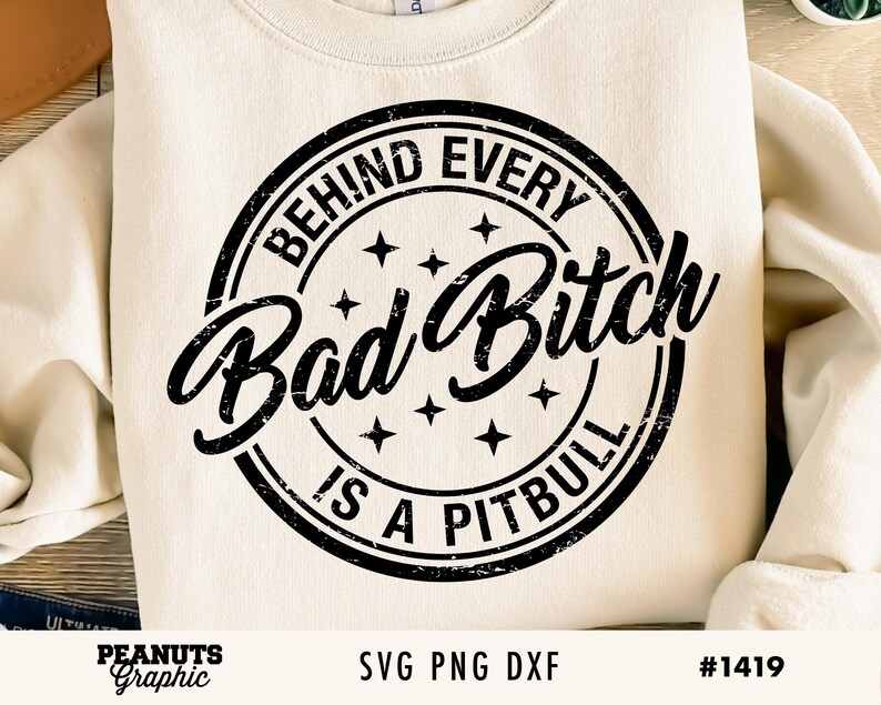 Bad Bitch Pitbull SVG, Dog Mom PNG, Paw Print Cut File (digital ...