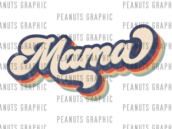 Retro Mama PNG Sublimation Design, vintage, Distressed, Digital Download, Clipart, templates, Print, Two