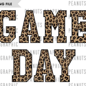 Game Day PNG Sublimation Design, Leopard, Cheetah, Distressed, Digital Download, Clipart, templates, Print