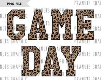 Game Day Png Leopard Cheetah Distressed, Digital Download, Sublimation Design
