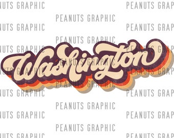 Retro Washington PNG Sublimation Design, WA, U.S. state, vintage, Distressed, Digital Download, Clipart, templates, Print