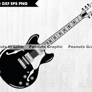 Elektrische gitaar SVG-bestanden voor Cricut, muziek, clipart, gitaar PNG, bestand knippen, Silhouette Cameo, Cutting iv, digitale download