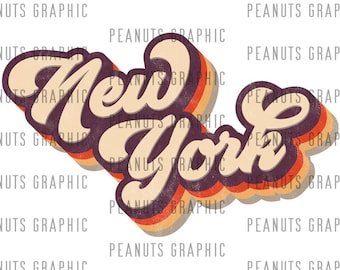 Retro New York PNG Sublimation Design, NY, U.S. state, vintage, Distressed, Digital Download, Clipart, templates, Print