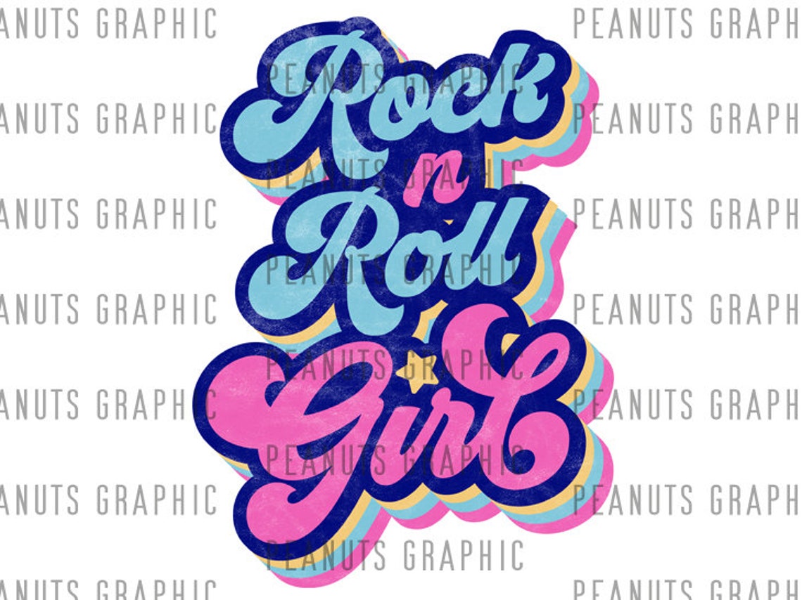 Retro Rock N Roll Girl PNG, Rock and Roll Sublimation Design, Vintage ...