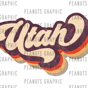 Retro Utah PNG Sublimation Design, UT, U.S. state, vintage, Distressed, Digital Download, Clipart, templates, Print