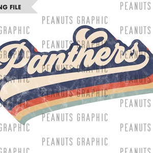 Retro Panthers PNG Sublimation Design, Vintage, Distressed, Digital Download, Clipart, templates, Print