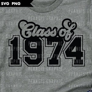Reunion SVG Class of 1974 svg, Group Spirit, Shirt, Senior 70 files for Cricut Cut file, Silhouette Cameo Cutting, Digital Download