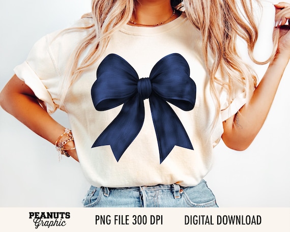 Navy Blue Coquette Bow PNG, Ribbon Bow Watercolor png, Pastel Blue Coquette Bow, Dark Blue Bow, Retro Girly Png Sublimation Digital Download