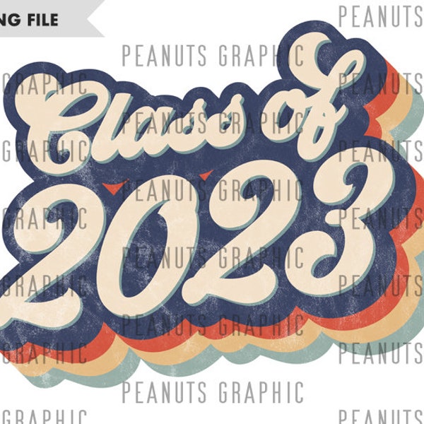 Retro Class of 2023 PNG Sublimation Design, Vintage, Distressed, Digital Download, Clipart, Two, modelli, Stampa