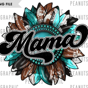 Western Sunflower Mama Gemstone PNG Sublimation Design, Sunflower png, Western png, Digital Download II