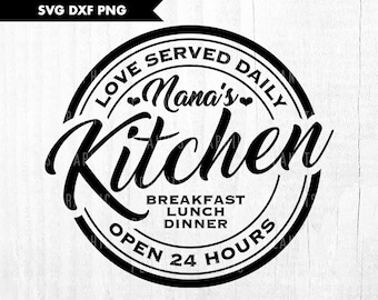 Nana's Kitchen SVG, Decorazione cartello cucina SVG, Citazioni cucina SVG, Detto cucina SVG, Regali cucina SVG, Cricut, File di taglio, Download digitale