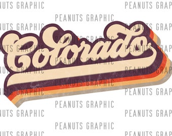 Retro Colorado PNG Sublimation Design, CO, U.S. state, vintage, Distressed, Digital Download, Clipart, templates, Print