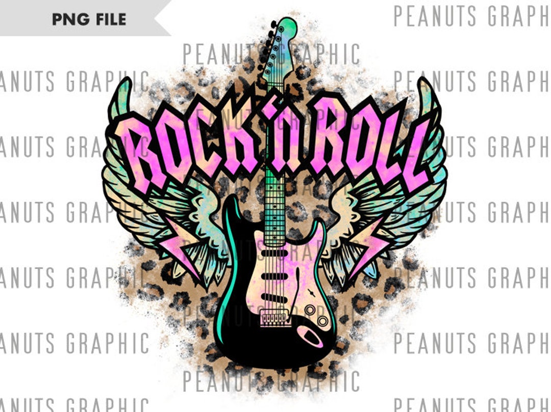 Rock N Roll PNG, Rock and Roll Sublimation Design, Rock