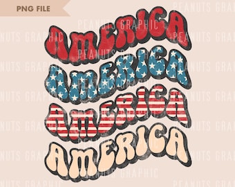 Retro America PNG, Sublimation Design, 4th July Sublimation Png, Patriotic png, American png, Digital Download, PNG file for shirt