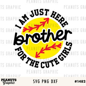 Hermano de Softbol Svg Png, Camiseta Divertida de Hermano de Softbol Svg, Archivos de Corte de Cricut Silueta, Hermano de Softbol, Descargas de Sublimación