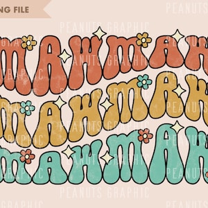 Mawmaw PNG Retro Sublimation Design, Vintage Popular, Distressed, Digital Download, PNG file for shirt
