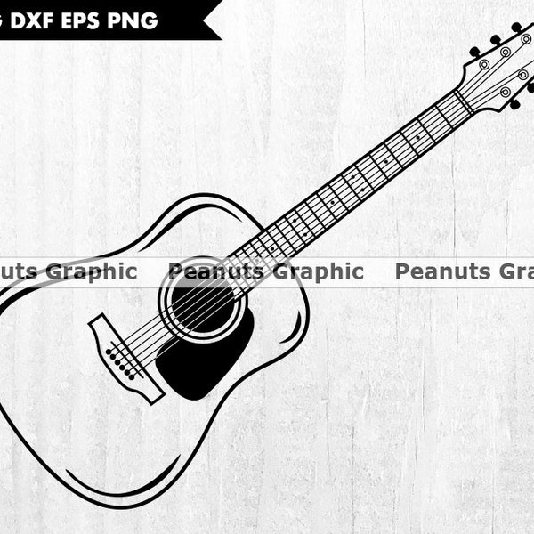 Acoustic Guitar SVG files for Cricut, Music Clipart, Steel Guitar PNG, Cut file, Silhouette Cameo, Cutting, Digital Download