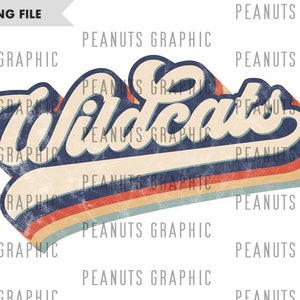 Retro Wildcats PNG Sublimation Design, Vintage, Distressed, Digital Download, Clipart, templates, Print