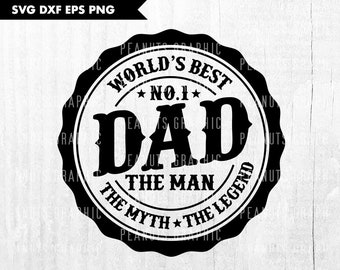 Papá, el hombre, el mito SVG, archivo de corte del Día del Padre (descarga digital)