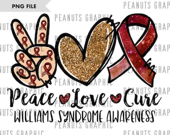 Paz, amor, cura PNG, conciencia del síndrome de Williams PNG, diseño de sublimación, descarga digital