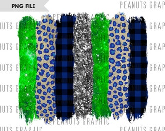 Pinselstriche Hintergrund PNG, Sublimationsdesign, Blau, Grün, Leopard, Gepard, digitaler Download, Glitzer Clipart, Druck