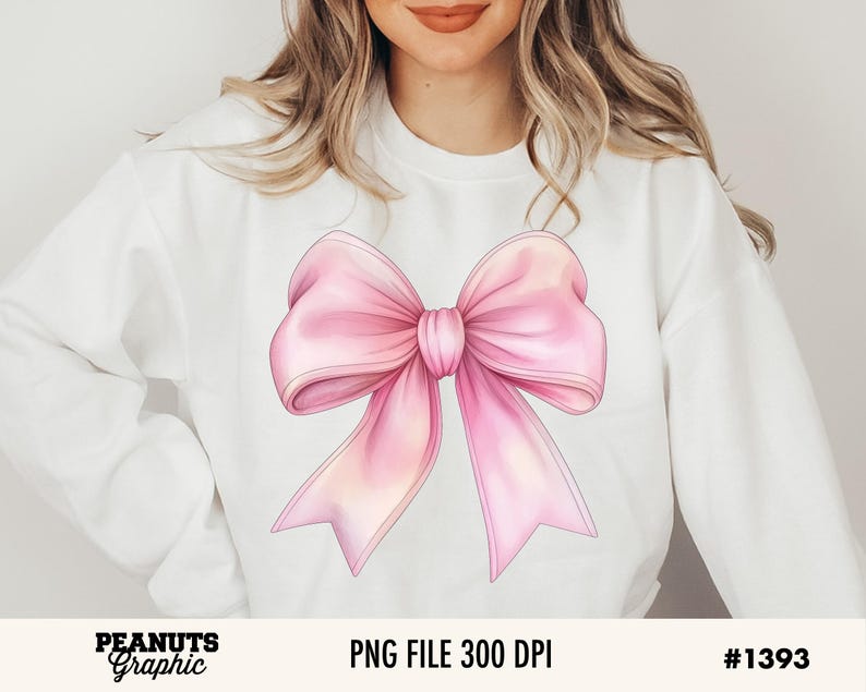 May include: A pink bow with a satin finish. The bow is tied in a knot and has a soft, feminine look.