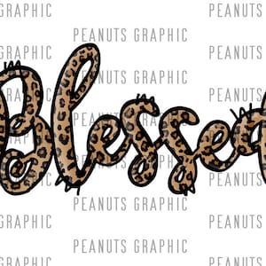 Leopard Blessed PNG Sublimation Design, Leopard Cheetah, Hand Painted, Hand Drawn, Digital Download