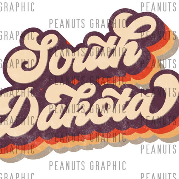 Retro South Dakota PNG Sublimation Design, SD, U.S. state, vintage, Distressed, Digital Download, Clipart, templates, Print