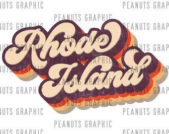 Diseño de sublimación PNG de Rhode Island retro, RI, estado de EE. UU., vintage, desgastado, descarga digital, clipart, plantillas, impresión