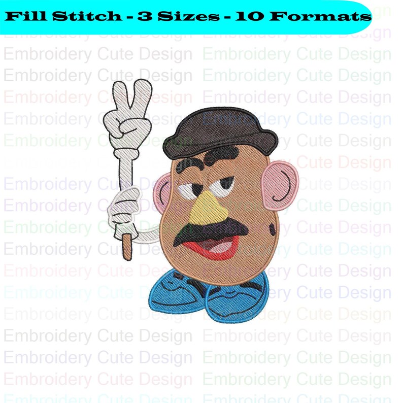 Mr Potato He Grabs His Other Hand Toy Story Embroidery Design 3 Sizes Instant Download 10 Formats