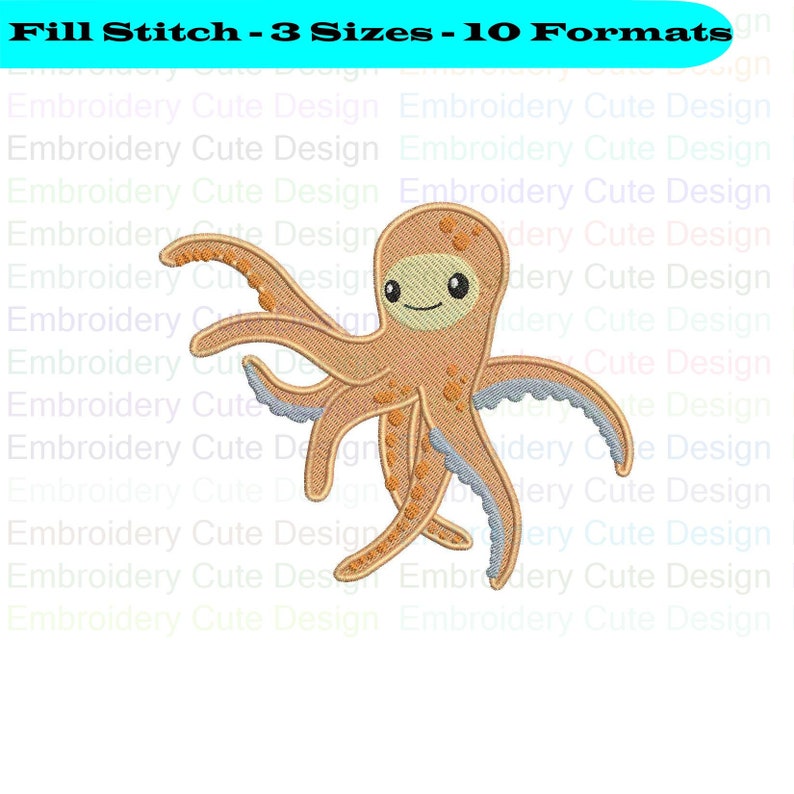 Octopus The Octonauts Embroidery Design 3 Sizes 10 Formats Instant Download