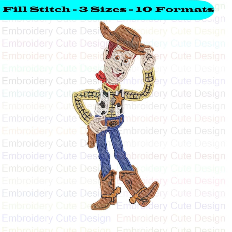 Woody Holding The Hat Toy Story Embroidery Design 3 Sizes 10 | Etsy