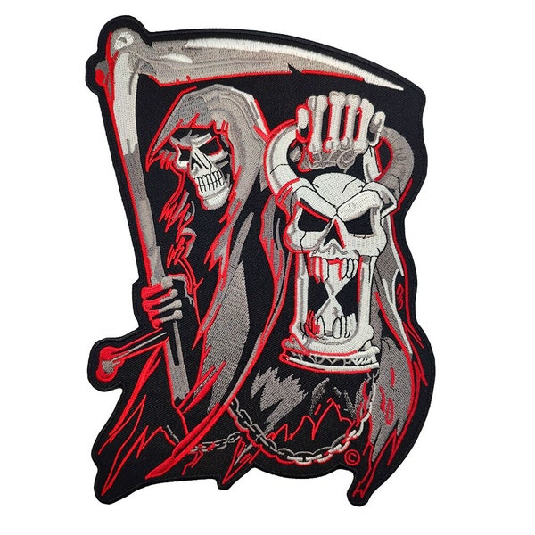 Satan Skull Lampe Broderie Patchs Grande Taille Fer sur le dos Vêtements Livraison Gratuite Punk Sticker DIY Personnalisé pour Vestes Gilet